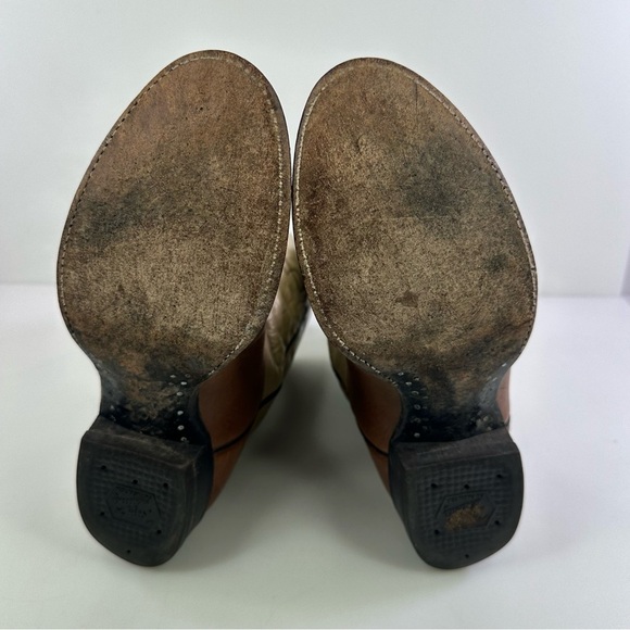 Tony Lama Men's Brown Beige Western Boots - Size 9 EE - Picture 7 of 8